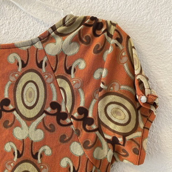 Nicole By Nicole Miller Womens Top Orange Brown Y2K Style Lined Chic Size Small - Picture 9 of 16